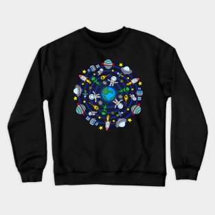 Space Themed Mandala Crewneck Sweatshirt